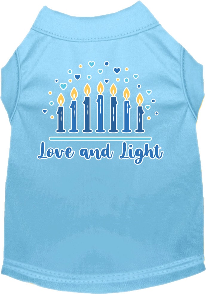 Hanukkah Pet Dog and Cat Shirt Screen Printed, "Love & Light"