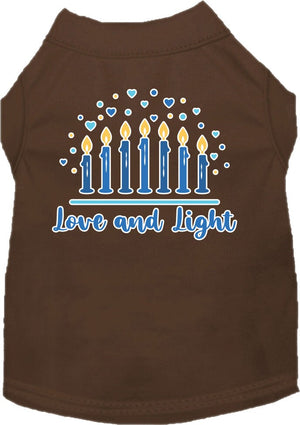 Hanukkah Pet Dog and Cat Shirt Screen Printed, "Love & Light"