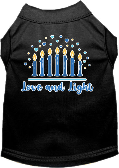 Hanukkah Pet Dog and Cat Shirt Screen Printed, "Love & Light"