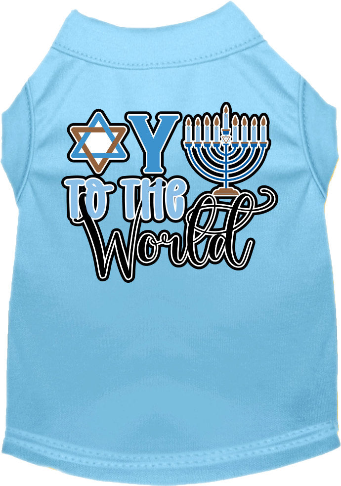 Hanukkah Pet Dog and Cat Shirt Screen Printed, "Oy To The World"