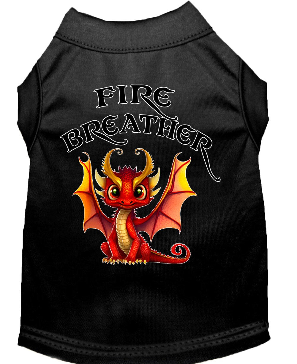 Pet Dog & Cat Shirt Screen Printed, "Fire Breather Dragon"