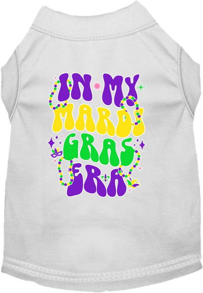 Pet Dog & Cat Screen Printed Shirt for Small to Medium Pets (Sizes XS-XL), "In My Mardi Gras Era"