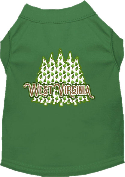 Pet Dog & Cat Screen Printed Shirt for Small to Medium Pets (Sizes XS-XL), "West Virginia Woodland Trees"