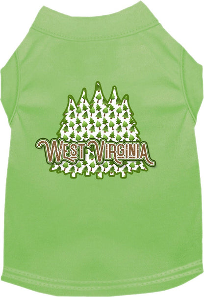 Pet Dog & Cat Screen Printed Shirt for Small to Medium Pets (Sizes XS-XL), "West Virginia Woodland Trees"