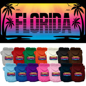 Pet Dog & Cat Screen Printed Hoodie for Medium to Large Pets (Sizes 2XL-6XL), &quot;Florida Beach Shades&quot;