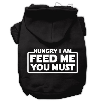 Pet, Dog & Cat Hoodie Screen Printed, "Hungry I Am, Feed Me You Must"