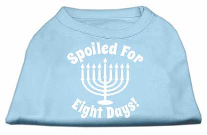 Hanukkah Pet Dog & Cat Shirt Screen Printed, "Spoiled for Eight Days"