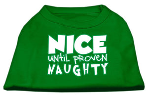 Christmas Pet Dog & Cat Shirt Screen Printed, "Nice Until Proven Naughty"