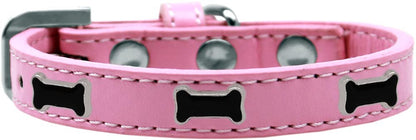 Dog, Puppy & Pet Widget Fashion Collar, "Black Bone"