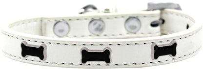 Dog, Puppy & Pet Widget Fashion Collar, "Black Bone"