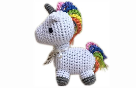 Knit Knacks Organic Cotton Pet, Dog & Cat Toy, &quot;Mystic the Magic Unicorn&quot;