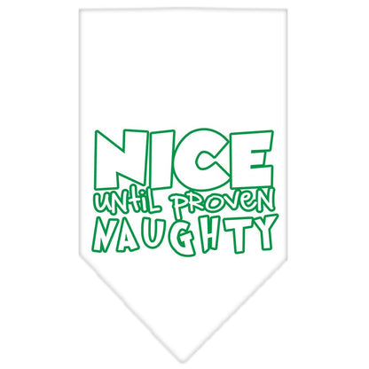 Christmas Pet and Dog Bandana Screen Printed, "Nice Until Proven Naughty"