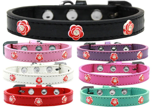 Dog, Puppy & Pet Widget Fashion Collar, "Red Roses"