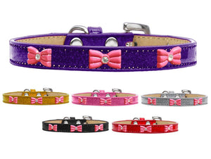 Dog, Puppy & Pet Widget Ice Cream Collar, "Pink Glitter Bow"