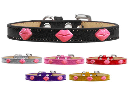 Dog, Puppy & Pet Widget Ice Cream Collar, "Pink Glitter Lips"