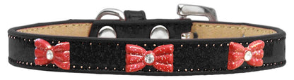 Dog, Puppy & Pet Widget Ice Cream Collar, "Red Glitter Bow"