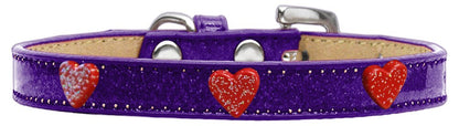 Dog, Puppy & Pet Widget Ice Cream Collar, "Red Glitter Heart"