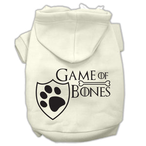 Pet Dog & Cat Hoodie Screen Printed, "Game of Bones"