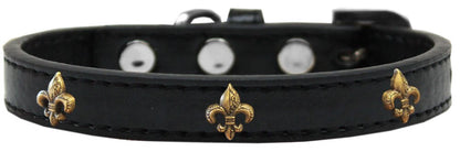 Dog, Puppy & Pet Widget Fashion  Collar, "Bronze Fleur De Lis"