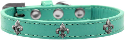 Dog, Puppy & Pet Widget Fashion Collar, "Silver Fleur De Lis"