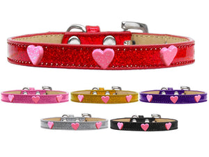 Dog, Puppy & Pet Widget Ice Cream Collar, "Pink Glitter Heart"