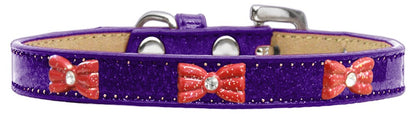 Dog, Puppy & Pet Widget Ice Cream Collar, "Red Glitter Bow"