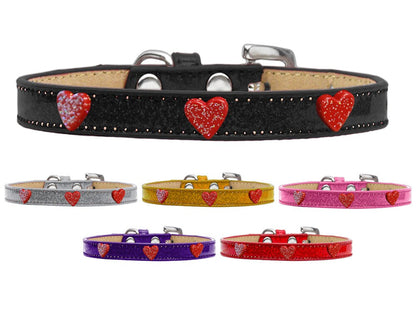 Dog, Puppy & Pet Widget Ice Cream Collar, "Red Glitter Heart"