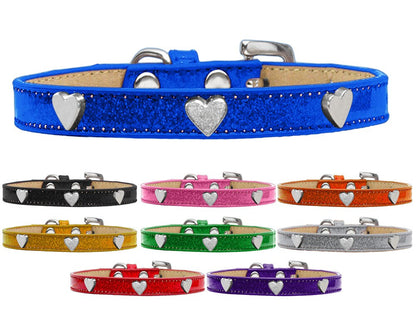 Dog, Puppy & Pet Widget Ice Cream Collar, &quot;Silver Heart&quot;