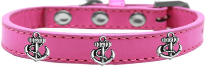 Dog, Puppy & Pet Widget Fashion Collar, "Silver Anchor"