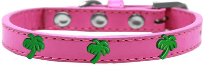 Dog, Puppy & Pet Widget Fashion Collar, "Green Palm Tree"