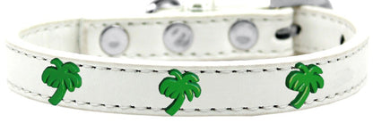 Dog, Puppy & Pet Widget Fashion Collar, "Green Palm Tree"