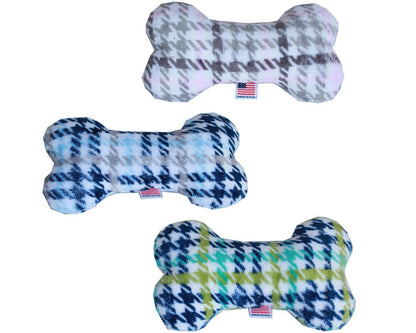 Pet and Dog Plush 6&quot; Bone Toy, &quot;Classic Plaids Group&quot; (Available in 3 different colorway options!)