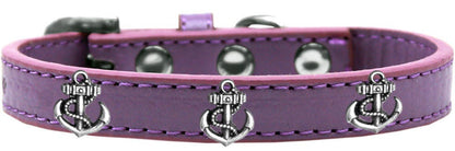 Dog, Puppy & Pet Widget Fashion Collar, "Silver Anchor"