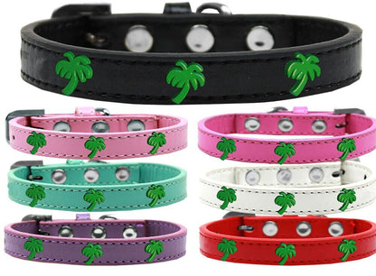 Dog, Puppy & Pet Widget Fashion Collar, &quot;Green Palm Tree&quot;