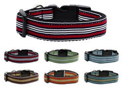 Pet Dog & Cat Nylon Collar or Leash, &quot;Preppy Stripes&quot;