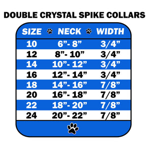 Pet and Dog Spike Collar, "Double Clear Crystals & Purple Spikes”
