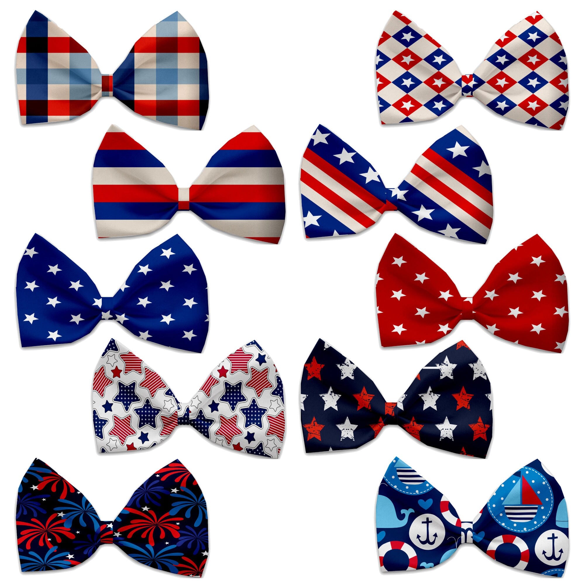 Pet, Dog & Cat Bow Ties, "Patriotic Group" *Available in 10 different print options!*