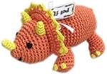 Knit Knacks Organic Cotton Pet, Dog & Cat Toy, &quot;Bop The Triceratops&quot;