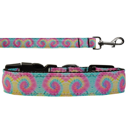 Pet Dog & Cat Nylon Collar or Leash, "Pastel Tie Dye"