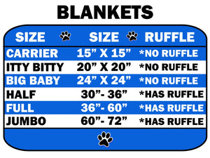 Dog, Puppy & Pet or Cat Sleepytime Cuddle Blankets, "Westerns" (Choose from: Red or Blue!)