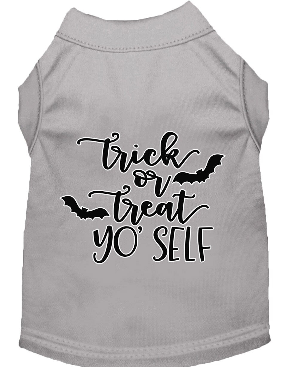 Halloween Pet Dog & Cat Shirt Screen Printed, "Trick Or Treat Yo' Self"