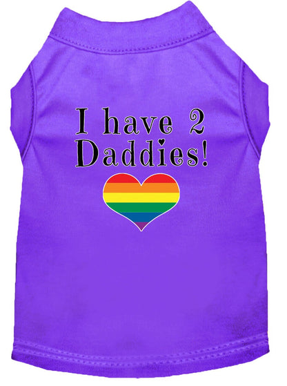 Pet Dog & Cat Shirt Screen Printed, "I Have Two Daddies"