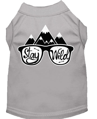 Pet Dog & Cat Shirt Screen Printed, "Stay Wild"