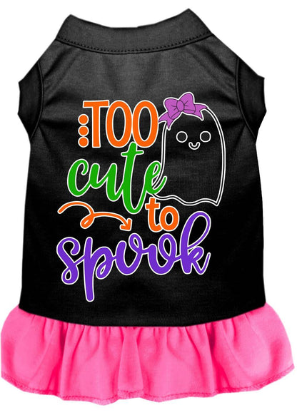 Pet Dog & Cat Dress Screen Printed, "Too Cute To Spook - Girly Ghost"