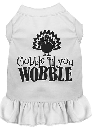 Thanksgiving Pet Dog & Cat Dress Screen Printed, "Gobble Til You Wobble"