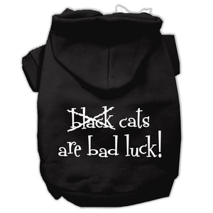 Halloween Pet, Dog & Cat Hoodie Screen Printed, "Black Cats Are Bad Luck"