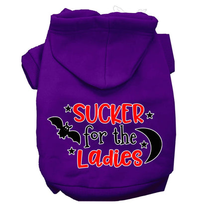 Halloween Pet, Dog & Cat Hoodie Screen Printed, "Sucker For The Ladies"