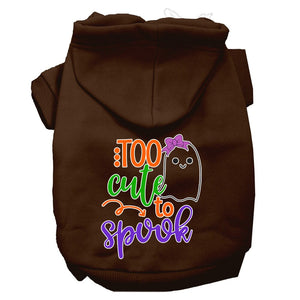 Halloween Pet, Dog & Cat Hoodie Screen Printed, "Too Cute To Spook Girly Ghost"