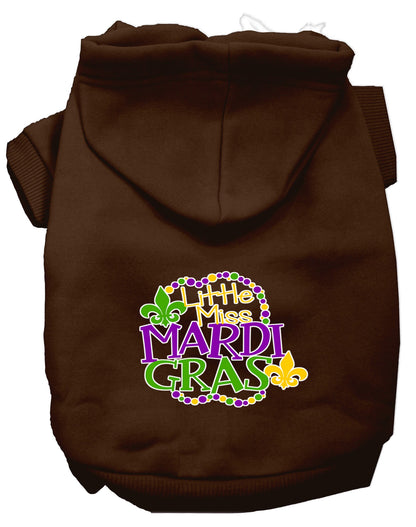 Pet Dog & Cat Hoodie Screen Printed, "Little Miss Mardi Gras"