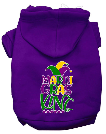 Pet Dog & Cat Hoodie Screen Printed, "Mardi Gras King"